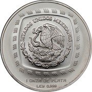 Mexico 5 Pesos Las Limas Figure 1996 KM# 595 ESTADOS UNIDOS MEXICANOS 1 ONZA DE PLATA LEY 0.999 coin obverse Mexico 5 Pesos Las Limas Figure 1996 KM# 595 ESTADOS UNIDOS MEXICANOS 1 ONZA DE PLATA LEY 0.999 coin obverse