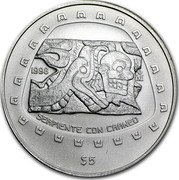 Mexico 5 Pesos Serpiente Con Craneo 1998 KM# 666 1998 MO SERPIENTE CON CRANEO $5 coin reverse Mexico 5 Pesos Serpiente Con Craneo 1998 KM# 666 1998 MO SERPIENTE CON CRANEO $5 coin reverse