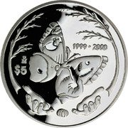 Mexico 5 Pesos Butterfly 1999 Mo Proof KM# 630 1999-2000 MO $5 coin reverse Mexico 5 Pesos Butterfly 1999 Mo Proof KM# 630 1999-2000 MO $5 coin reverse