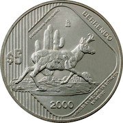 Mexico 5 Pesos American Antelope 2000 KM# 657 $5 ANTILOCAPRA AMERICANA MO 2000 BERRENDO ANIMALES EN PELIGRO DE EXTINCION EN MEXICO coin reverse Mexico 5 Pesos American Antelope 2000 KM# 657 $5 ANTILOCAPRA AMERICANA MO 2000 BERRENDO ANIMALES EN PELIGRO DE EXTINCION EN MEXICO coin reverse