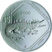 Mexico 5 Pesos American River Crocodile 2000 KM# 655 $5 CROCODYLUS ACUTUS 2000 COCODRILO DE RIO ANIMALES EN PELIGRO DE EXTINCION EN MEXICO coin reverse Mexico 5 Pesos American River Crocodile 2000 KM# 655 $5 CROCODYLUS ACUTUS 2000 COCODRILO DE RIO ANIMALES EN PELIGRO DE EXTINCION EN MEXICO coin reverse