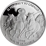 Mexico 5 Pesos Man and Horses 2000 Proof KM# 670 EL HOMBRE Y SU CABALLO $5 2000 MO coin reverse Mexico 5 Pesos Man and Horses 2000 Proof KM# 670 EL HOMBRE Y SU CABALLO $5 2000 MO coin reverse