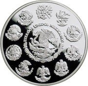 Mexico 5 Pesos Aztec Bird 1999 Mo Proof KM# 632 ESTADOS UNIDOS MEXICANOS coin obverse Mexico 5 Pesos Aztec Bird 1999 Mo Proof KM# 632 ESTADOS UNIDOS MEXICANOS coin obverse