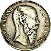 Mexico 50 Centavos Maximilian I 1866 KM# 387 MAXIMILIANO EMPERADOR coin obverse Mexico 50 Centavos Maximilian I 1866 KM# 387 MAXIMILIANO EMPERADOR coin obverse