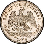 Mexico 50 Centavos Radiant Cap & Scales 1869 KM# 407.6 REPUBLICA MEXICANA 1874 coin obverse Mexico 50 Centavos Radiant Cap & Scales 1869 KM# 407.6 REPUBLICA MEXICANA 1874 coin obverse