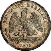 Mexico 50 Centavos Radiant Cap & Scales 1874 KM# 407.7 REPUBLICA MEXICANA 1880 coin obverse Mexico 50 Centavos Radiant Cap & Scales 1874 KM# 407.7 REPUBLICA MEXICANA 1880 coin obverse