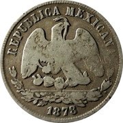 Mexico 50 Centavos Radiant Cap & Scales 1878/7 Zs S KM# 407.8 REPUBLICA MEXICANA 1871 coin obverse Mexico 50 Centavos Radiant Cap & Scales 1878/7 Zs S KM# 407.8 REPUBLICA MEXICANA 1871 coin obverse