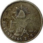 Mexico 50 Centavos Radiant Cap & Scales 1878/7 Zs S KM# 407.8 LIBERTAD LEY 50 CENTAVOS ZS H. 902,7 coin reverse Mexico 50 Centavos Radiant Cap & Scales 1878/7 Zs S KM# 407.8 LIBERTAD LEY 50 CENTAVOS ZS H. 902,7 coin reverse