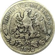 Mexico 50 Centavos Radiant Cap & Scales 1878 KM# 407.4 REPUBLICA MEXICANA 1886 coin obverse Mexico 50 Centavos Radiant Cap & Scales 1878 KM# 407.4 REPUBLICA MEXICANA 1886 coin obverse