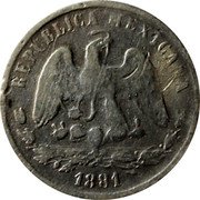 Mexico 50 Centavos Radiant Cap & Scales 1881 Cn D KM# 407.2 REPUBLICA MEXICANA 1877 coin obverse Mexico 50 Centavos Radiant Cap & Scales 1881 Cn D KM# 407.2 REPUBLICA MEXICANA 1877 coin obverse