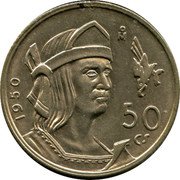 Mexico 50 Centavos Indigenous 1950 KM# 449 MO 50 CS 1951 coin reverse Mexico 50 Centavos Indigenous 1950 KM# 449 MO 50 CS 1951 coin reverse