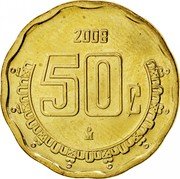 Mexico 50 Centavos Eagle. Circulation Coin 2008 KM# 549 2008 50 C MO coin reverse Mexico 50 Centavos Eagle. Circulation Coin 2008 KM# 549 2008 50 C MO coin reverse