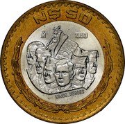Mexico 50 Nuevos Pesos Ninos Heroes 1993 KM# 571 N$ 50 MO 1995 NIÑOS HÉROES coin reverse Mexico 50 Nuevos Pesos Ninos Heroes 1993 KM# 571 N$ 50 MO 1995 NIÑOS HÉROES coin reverse