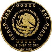 Mexico 50 Nuevos Pesos Jaina's Figure 1994 KM# 580 ESTADOS UNIDOS MEXICANOS 1/2 ONZA DE ORO LEY 0.999 coin obverse Mexico 50 Nuevos Pesos Jaina's Figure 1994 KM# 580 ESTADOS UNIDOS MEXICANOS 1/2 ONZA DE ORO LEY 0.999 coin obverse