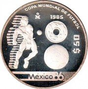Mexico 50 Pesos FIFA World Cup 1985 Proof KM# 504 COPA MUNDIAL DE FUTBOL MO 1985 $50 MÉXICO86 coin reverse Mexico 50 Pesos FIFA World Cup 1985 Proof KM# 504 COPA MUNDIAL DE FUTBOL MO 1985 $50 MÉXICO86 coin reverse