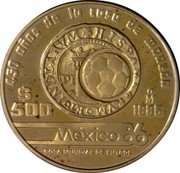Mexico 500 Pesos 450th Anniversary of the Mexico Mint 1985 Proof KM# 507.2 450 AÑOS DE LA CASA DE MONEDA $ 500 MO 1985 MÉXICO86 COPA MUNDIAL DE FUTBOL coin reverse Mexico 500 Pesos 450th Anniversary of the Mexico Mint 1985 Proof KM# 507.2 450 AÑOS DE LA CASA DE MONEDA $ 500 MO 1985 MÉXICO86 COPA MUNDIAL DE FUTBOL coin reverse