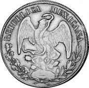 Mexico 8 Escudos Cap on Stick and Open Book 1836 Do RM/RL KM# 383.3 REPUBLICA MEXICANA coin obverse Mexico 8 Escudos Cap on Stick and Open Book 1836 Do RM/RL KM# 383.3 REPUBLICA MEXICANA coin obverse