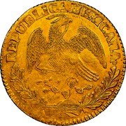 Mexico 8 Escudos Cap on Stick and Open Book 1858 KM# 383.10 REPUBLICA MEXICANA coin obverse Mexico 8 Escudos Cap on Stick and Open Book 1858 KM# 383.10 REPUBLICA MEXICANA coin obverse
