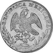 Mexico 8 Escudos Cap on Stick and Open Book 1863 KM# 383.8 REPUBLICA MEXICANA. coin obverse Mexico 8 Escudos Cap on Stick and Open Book 1863 KM# 383.8 REPUBLICA MEXICANA. coin obverse
