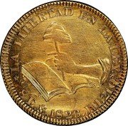 Mexico 8 Escudos (Cap on Stick) KM# 382.2 LA LIBERTAD EN LA LEY 8E. MO. 1823. J.M. 21QS coin reverse Mexico 8 Escudos (Cap on Stick) KM# 382.2 LA LIBERTAD EN LA LEY 8E. MO. 1823. J.M. 21QS coin reverse