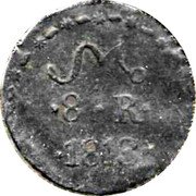 Mexico 8 Reales Insurgent Coin. Oaxaca 1813 KM# 248 MO 8 R 1813 coin reverse