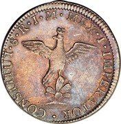 Mexico 8 Reales Augustin I 1822 Mo JM KM# 304 MEX I IMPERATOR CONSTITUT 8 R I M coin reverse Mexico 8 Reales Augustin I 1822 Mo JM KM# 304 MEX I IMPERATOR CONSTITUT 8 R I M coin reverse