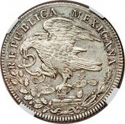 Mexico 8 Reales Radiant Cap 1823 KM# A376.3 REPUBLICA MEXICANA coin obverse Mexico 8 Reales Radiant Cap 1823 KM# A376.3 REPUBLICA MEXICANA coin obverse