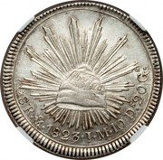 Mexico 8 Reales Radiant Cap 1823 KM# A376.3 8R.MO.1823.J.M.10 DS.20 GS. coin reverse Mexico 8 Reales Radiant Cap 1823 KM# A376.3 8R.MO.1823.J.M.10 DS.20 GS. coin reverse