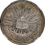 Mexico 8 Reales Radiant Cap 1824 KM# 376.2 LIBERTAD 8R DO. 1824 RL 10 DS 20CS coin reverse Mexico 8 Reales Radiant Cap 1824 KM# 376.2 LIBERTAD 8R DO. 1824 RL 10 DS 20CS coin reverse