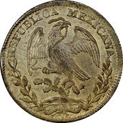 Mexico 8 Reales Radiant Cap 1825 KM# 377.6 REPUBLICA MEXICANA. coin obverse Mexico 8 Reales Radiant Cap 1825 KM# 377.6 REPUBLICA MEXICANA. coin obverse