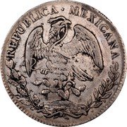 Mexico 8 Reales Radiant Cap 1876 DL KM# 377 REPUBLICA MEXICANA. coin obverse Mexico 8 Reales Radiant Cap 1876 DL KM# 377 REPUBLICA MEXICANA. coin obverse