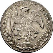 Mexico 8 Reales Radiant Cap 1877 Ca JM KM# 377.2 REPUBLICA MEXICANA. coin obverse Mexico 8 Reales Radiant Cap 1877 Ca JM KM# 377.2 REPUBLICA MEXICANA. coin obverse