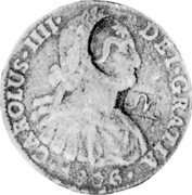 Mexico 8 Reales Countermarked Coinage ND FM KM# 282 CAROLUS IIII DEI GRATIA 1806 coin reverse Mexico 8 Reales Countermarked Coinage ND FM KM# 282 CAROLUS IIII DEI GRATIA 1806 coin reverse