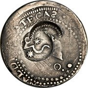 Mexico 8 Reales Countermarked Coinage ND KM# A297 ENSAIE MO coin obverse Mexico 8 Reales Countermarked Coinage ND KM# A297 ENSAIE MO coin obverse