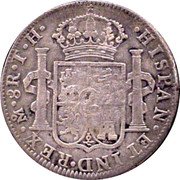 Mexico 8 Reales Insurgent Coin. Linares ND TH KM# 263.1 HISPAN ET IND REX MO 8R T H coin reverse Mexico 8 Reales Insurgent Coin. Linares ND TH KM# 263.1 HISPAN ET IND REX MO 8R T H coin reverse