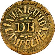 Mexico Centavo Spanish Colony Coin. Campeche 1861 KM# L27 MUNICIPIO DE CAMPECHE coin reverse Mexico Centavo Spanish Colony Coin. Campeche 1861 KM# L27 MUNICIPIO DE CAMPECHE coin reverse
