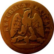 Mexico Centavo Eagle. Circulation Coin 1877 KM# 391.6 REPUBLICA MEXICANA coin obverse Mexico Centavo Eagle. Circulation Coin 1877 KM# 391.6 REPUBLICA MEXICANA coin obverse
