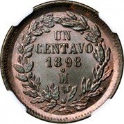 Mexico Centavo Eagle. Circulation Coin 1898 KM# 393 UN CENTAVO 1898 MO coin reverse Mexico Centavo Eagle. Circulation Coin 1898 KM# 393 UN CENTAVO 1898 MO coin reverse