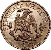 Mexico Centavo Durango Revolutionary 1914 KM# 628 REPUBLICA MEXICANA 1914 coin obverse Mexico Centavo Durango Revolutionary 1914 KM# 628 REPUBLICA MEXICANA 1914 coin obverse