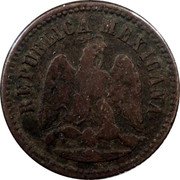 Mexico Centavo Eagle. Circulation Coin 1874 KM# 391.3 REPUBLICA MEXICANA coin obverse Mexico Centavo Eagle. Circulation Coin 1874 KM# 391.3 REPUBLICA MEXICANA coin obverse