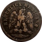 Mexico Centavo Eagle. Circulation Coin 1878 Pi KM# 391.8 REPUBLICA MEXICANA coin obverse Mexico Centavo Eagle. Circulation Coin 1878 Pi KM# 391.8 REPUBLICA MEXICANA coin obverse