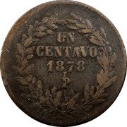 Mexico Centavo Eagle. Circulation Coin 1878 Pi KM# 391.8 UN CENTAVO 1877 P coin reverse Mexico Centavo Eagle. Circulation Coin 1878 Pi KM# 391.8 UN CENTAVO 1877 P coin reverse
