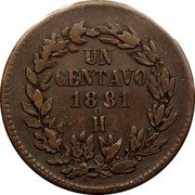 Mexico Centavo Eagle. Circulation Coin 1881 KM# 391.5 UN CENTAVO 1876 MO coin reverse Mexico Centavo Eagle. Circulation Coin 1881 KM# 391.5 UN CENTAVO 1876 MO coin reverse