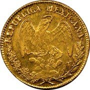 Mexico Escudo Cap on Stick and Open Book 1850 KM# 379.1 REPUBLICA MEXICANA. coin obverse Mexico Escudo Cap on Stick and Open Book 1850 KM# 379.1 REPUBLICA MEXICANA. coin obverse