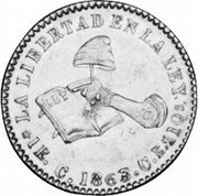 Mexico Escudo Cap on Stick 1863 C CE KM# 379 LA LIBERTAD EN LA LEY 1E.C 1863.CE 21QS coin reverse Mexico Escudo Cap on Stick 1863 C CE KM# 379 LA LIBERTAD EN LA LEY 1E.C 1863.CE 21QS coin reverse