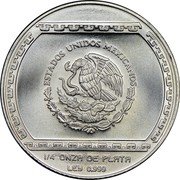 Mexico Nuevos Peso Bajorrelieve Del Tajin 1993 KM# 567 ESTADOS UNIDOS MEXICANOS 1/4 ONZA DE PLATA LEY 0.999 coin obverse Mexico Nuevos Peso Bajorrelieve Del Tajin 1993 KM# 567 ESTADOS UNIDOS MEXICANOS 1/4 ONZA DE PLATA LEY 0.999 coin obverse