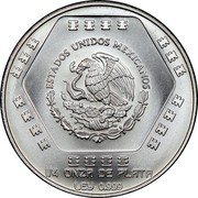 Mexico Nuevos Peso Chaac Mool 1994 KM# 572 ESTADOS UNIDOS MEXICANOS 1/4 ONZA DE PLATA LEY 0.999 coin obverse Mexico Nuevos Peso Chaac Mool 1994 KM# 572 ESTADOS UNIDOS MEXICANOS 1/4 ONZA DE PLATA LEY 0.999 coin obverse
