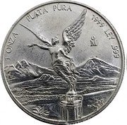 Mexico Onza Winged Victory 1999 KM# 613 1 ONZA PLATA PURA 1999 LEY .999 MO coin reverse Mexico Onza Winged Victory 1999 KM# 613 1 ONZA PLATA PURA 1999 LEY .999 MO coin reverse