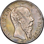 Mexico Peso Maximilian I 1866 KM# 388.2 MAXIMILIANO EMPERADOR coin obverse Mexico Peso Maximilian I 1866 KM# 388.2 MAXIMILIANO EMPERADOR coin obverse