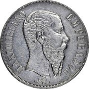 Mexico Peso Maximilian I 1866 KM# 388 MAXIMILIANO EMPERADOR coin obverse Mexico Peso Maximilian I 1866 KM# 388 MAXIMILIANO EMPERADOR coin obverse